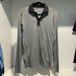 Lululemon long sleeve polo gray color Medium